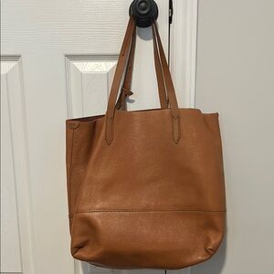 J Crew Downing brown leather tote bag